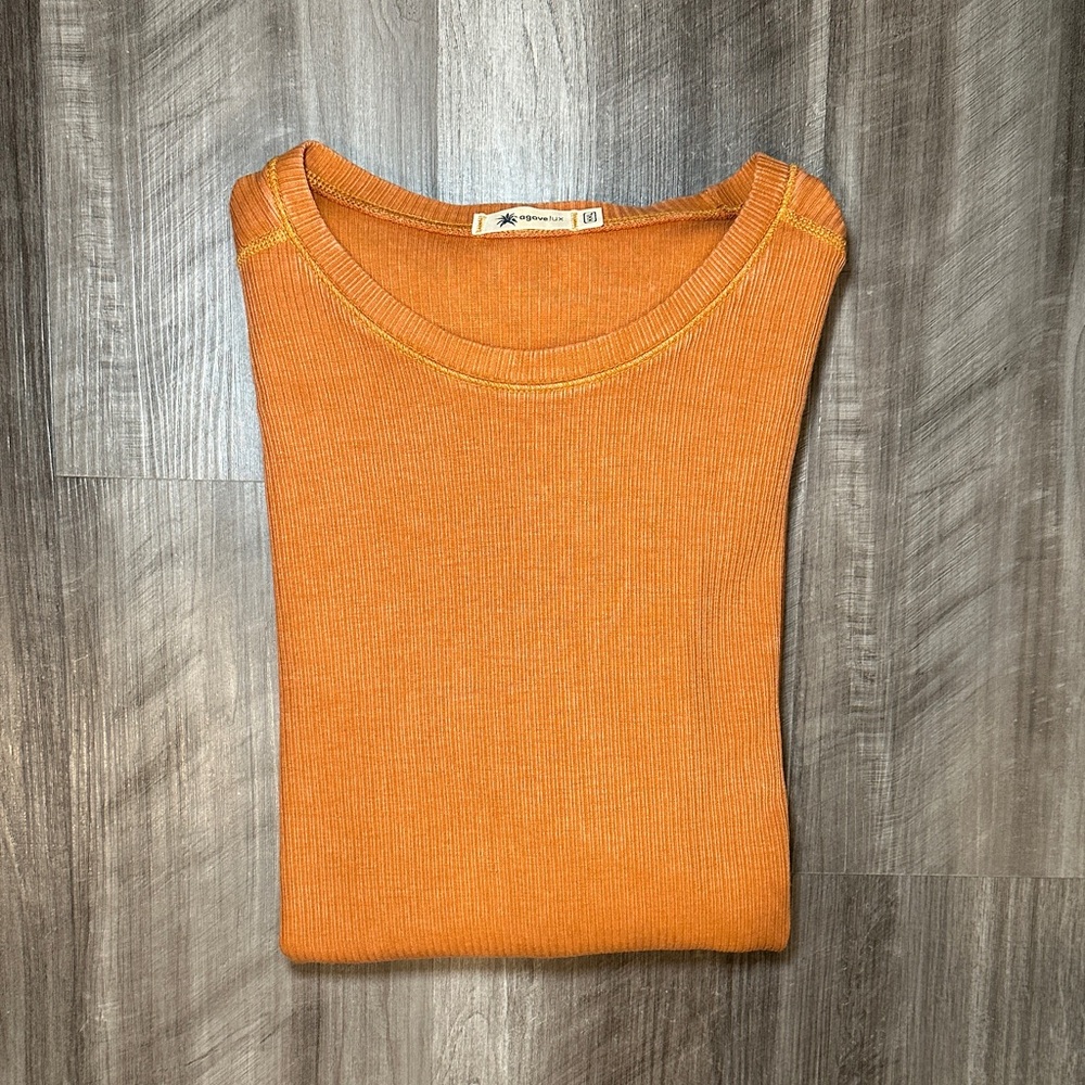 Agave Lux Full Cut Steelhead Burnt Orange Ribbed Pullover - 2XL